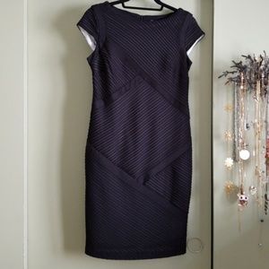 Elegant sheer black on white lined dress
